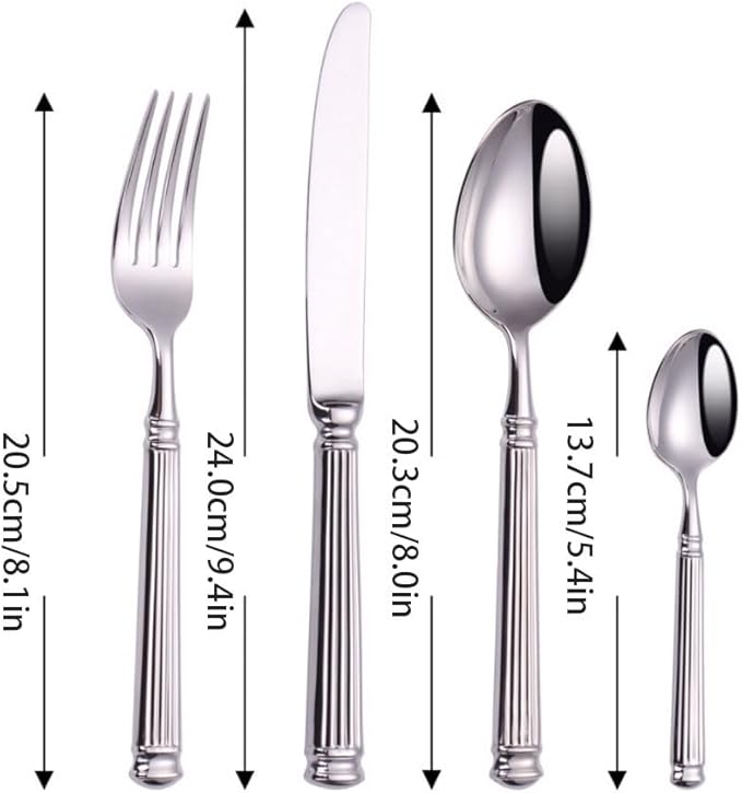 Exquisite Western Food Tableware Set Home Stainless Steel Knife Fork and Spoon Kitchen Flatware Creative Silverware Set Practical