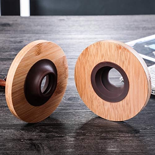 Transparent Glass Coffee Dripper Coffee Filter Holder Coffee Filter Cone with Wooden Pad Coffee Funnel,Coffee Filter Holder with Handle