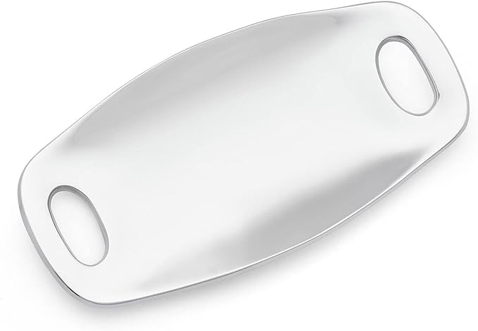 For Nambe Alloy Metal Pebble Hand Serving Tray, 14, Oven Safe - Silver