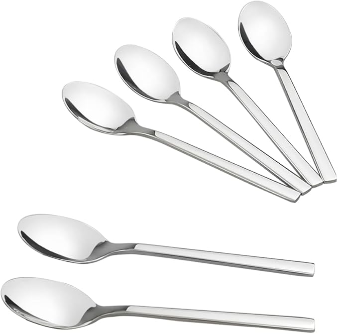 12-Piece Stainless Steel Teaspoons, Small Dessert Spoon, Children Spoons
