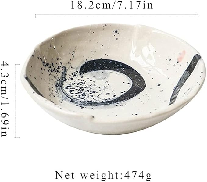 Sauce Dish Set of 2 Sauce Dish Ceramic Sauce Dipping Dish for Sushi Soy Sauce Dish Snack Dessert Appetizer Plates Japanese Style Seasoning Serving Dish (7.17x1.69in)