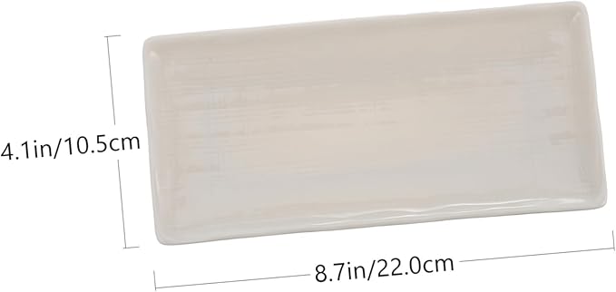 Ceramic Food Plate Elegant Rectangular Snack Tray Food Grade Kitchen Tableware for Home Restaurant Use Easy to Clean Beautiful Design for Desserts and Appetizers