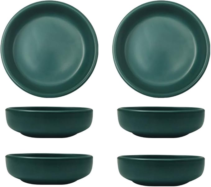 Colias Wing 3.5 Inch Simple Style Single Color Pattern Stylish Design Multipurpose Porcelain Side Dish Bowl Seasoning Dishes Soy Dipping Sauce Dishes-Set of 6-Green