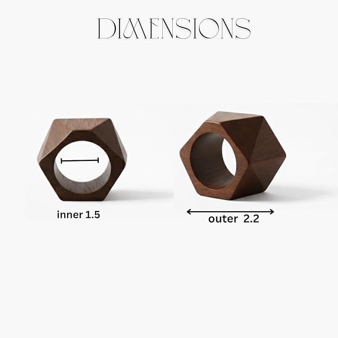 Wooden Mongo Napkin Rings Dining Table Napkin Holder, Classic Everyday Use Thanksgiving, Christmas Napkin Rings Buckles,Festive Party Gift Farmhouse for Table (Cut Mongo Set of 12)
