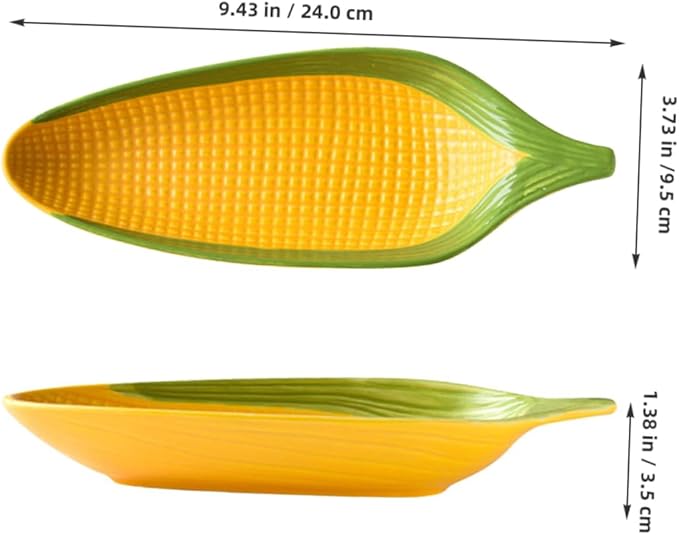 Ceramic Corn Trays Handpainted Appetizer Plates for Serving Corn The Cob for Family Meals and Dinner Parties Dinnerware for Fruits and Snacks