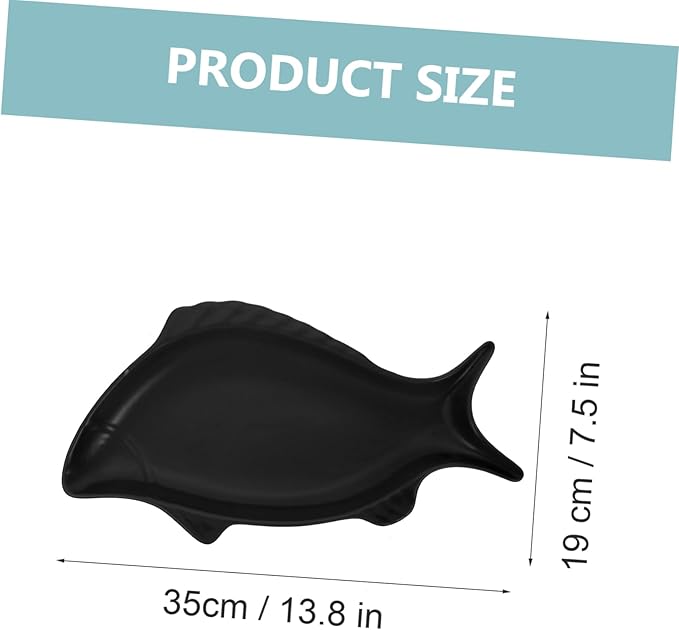 Homoyoyo Ceramic Fish Shaped Plate Set - 14 Inch Decorative Snack and Serving Dish for Home and Restaurants - for Cakes Appetizers and Utensil Display Unique Nut Tray Design