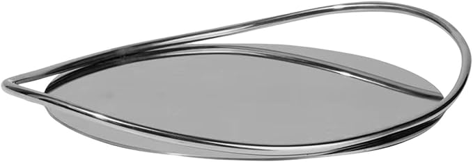 Serving Tray Organizer Tray Oval Ottoman Tray Luxurious Dinner Plate Fruit Plate Coffee Table Tray for Dining Room Countertop, Silver