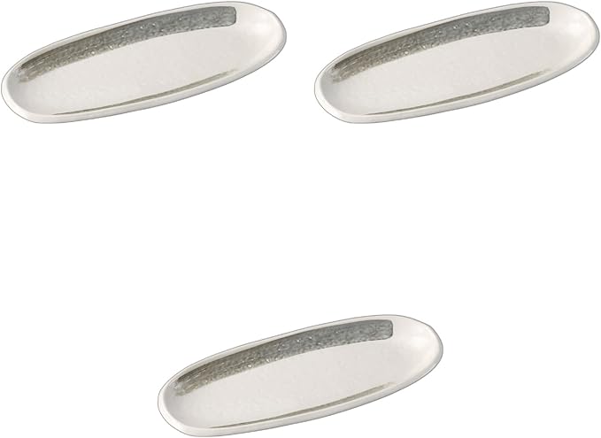 Setomonohonpo Set of 3 Oval Serving Plates with Black Brush, 11.3 x 4.4 x 1.0 inches (28.8 x 11.2 x 2.5 cm) | Appetizer Plate Porcelain