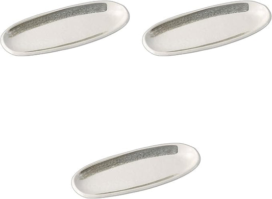 Setomonohonpo Set of 3 Oval Serving Plates with Black Brush, 11.3 x 4.4 x 1.0 inches (28.8 x 11.2 x 2.5 cm) | Appetizer Plate Porcelain