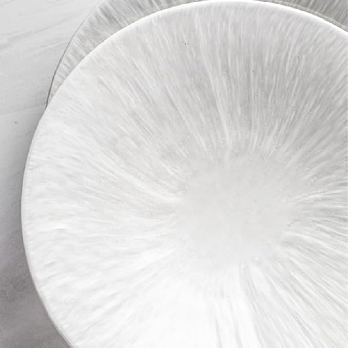 Kitchen Plates Creative White Deep Plate Hotel Restaurant Dinner Plate Household Table Setting Plate Simple Ceramic Tableware Dinner Plate Restaurant Plates(L-1PCS)