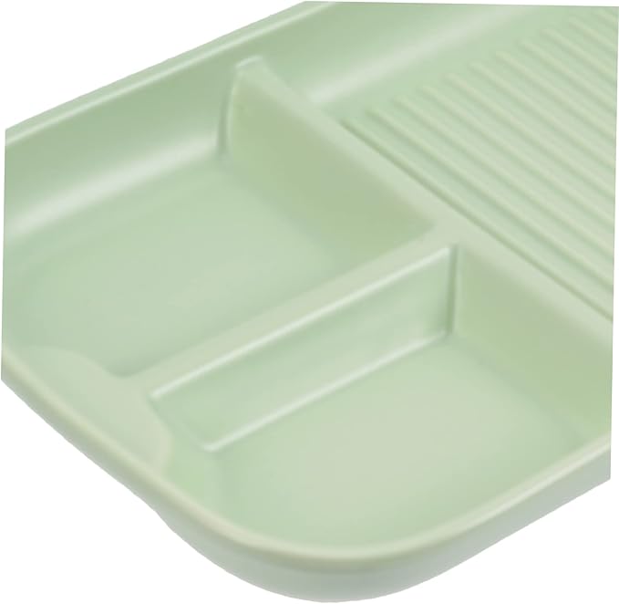 Healifty Ceramic Three-Grid Divided Serving Tray Nordic Style Long Rectangle Plate Creative Household Breakfast Dish for Boys and Girls Separated Food Platter for Appetizers and Snacks