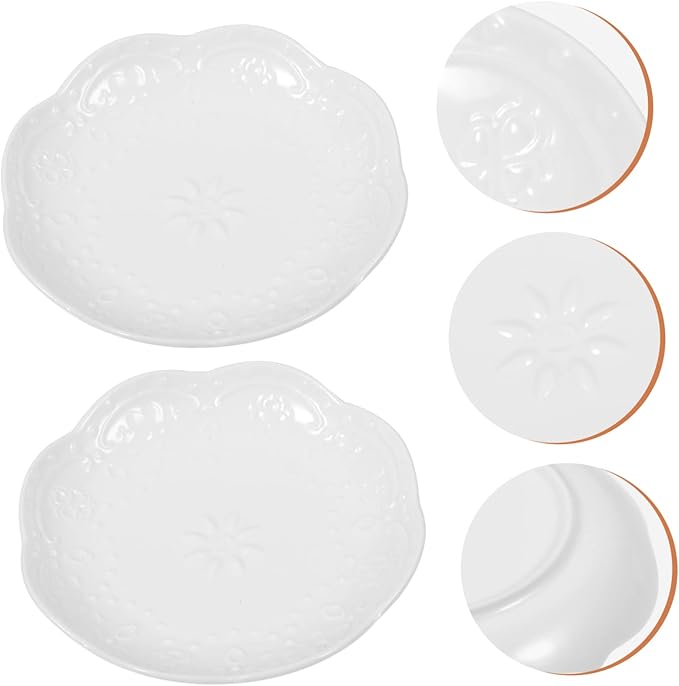 ABOOFAN 2pcs Soy Sauce Plate Ceramic Plates for Appetizers for Dipping Serving Oil and Salad Dressing