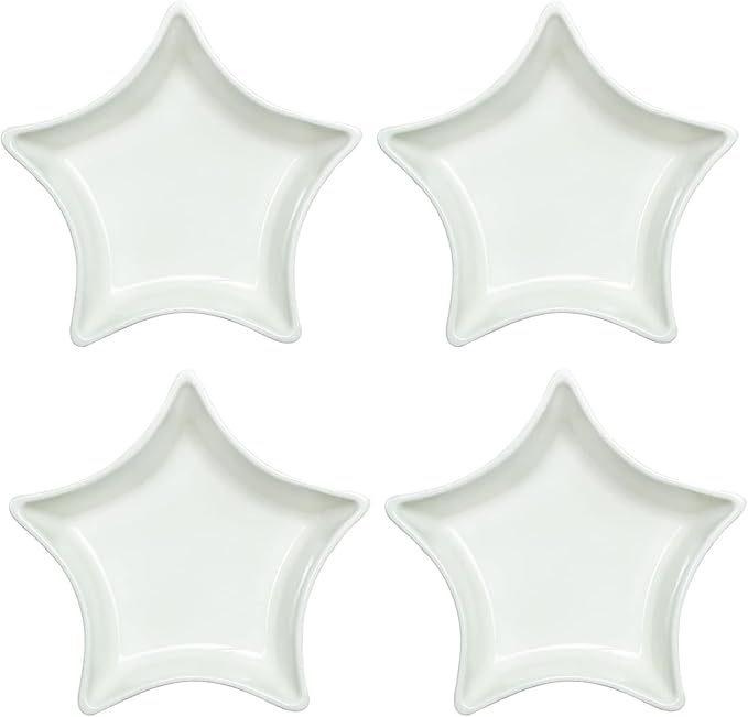 SOCOSY Star-shaped Multipurpose Ceramic Sauce Dish Seasoning Dishes Sushi Dipping Bowl Appetizer Plates Serving Dish Saucers Bowl - 3 Inches (Set of 4)