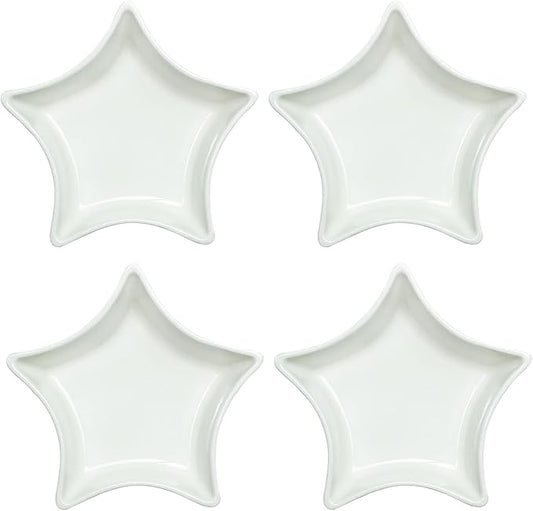 SOCOSY Star-shaped Multipurpose Ceramic Sauce Dish Seasoning Dishes Sushi Dipping Bowl Appetizer Plates Serving Dish Saucers Bowl - 3 Inches (Set of 4)