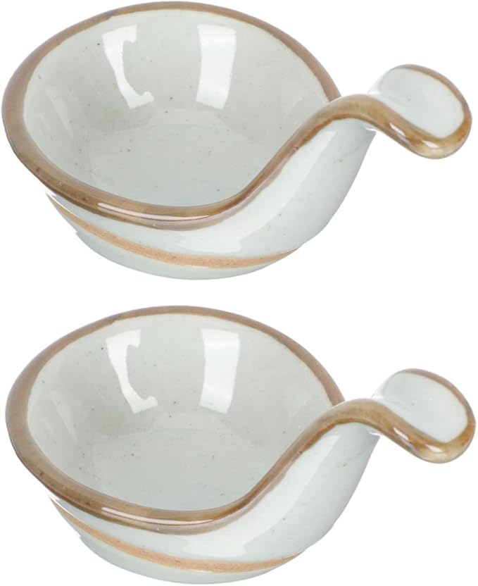Mobestech 2Pcs Creative Ceramic Caviar Spoon Set Black Truffle Flavor Dish Stylish Seasoning Plate for Appetizers and Sauces for Entertaining and Home Use