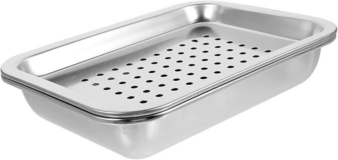 Home Kitchen Metal Tea Serving Tray Stainless Steel Teacup Holder Stacking Design