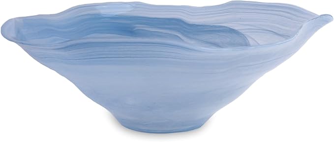 Beatriz Ball GLASS Alabaster Wave Large Bowl (Clear and Blue)