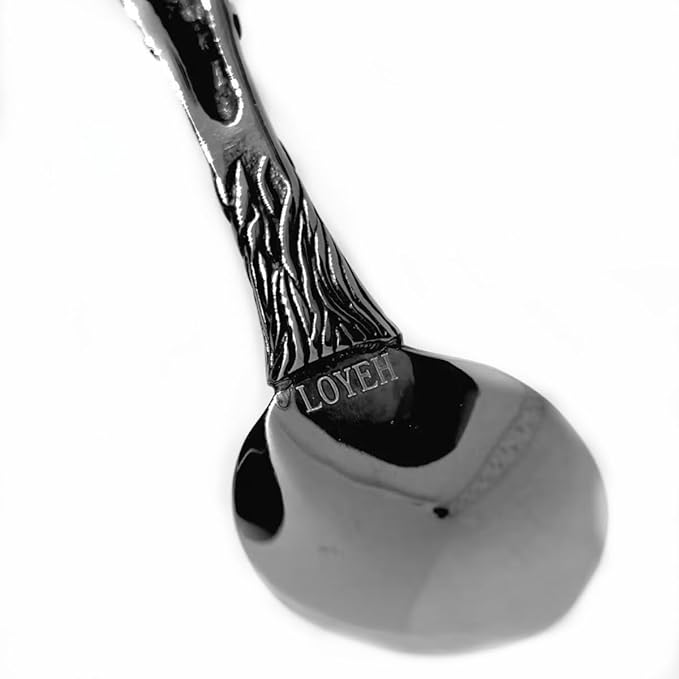 Stainless Steel Flatware Tableware Modern Look Great Gifts For Halloween Easter and Christmas (Silver, SKULLS)
