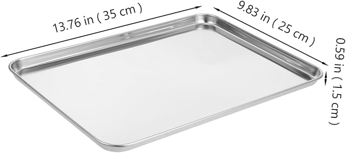 Stainless Steel Rectangular Rice Noodle Plate Non-stick Kitchen Tray for Bbq Picnics and Family Gatherings and Easy to Clean Serving Dish