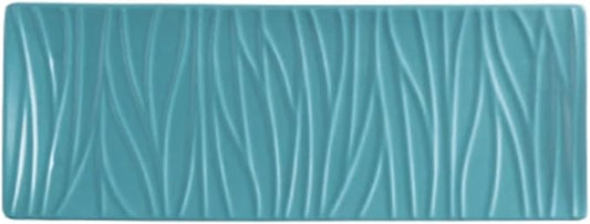 Sauce dish, Ceramic Plate Tree Pattern Rectangular Tray for Sushi Appetizer Snack Fruit Cake Server Display Serving Dishes(Blue,24 * 7.5cm)
