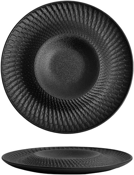 Kitchen Plates 10-inch Japanese Hotel Restaurant Western Tableware White Ceramic Appetizer Plate Dessert Cake Restaurant Plates(B,12 in)