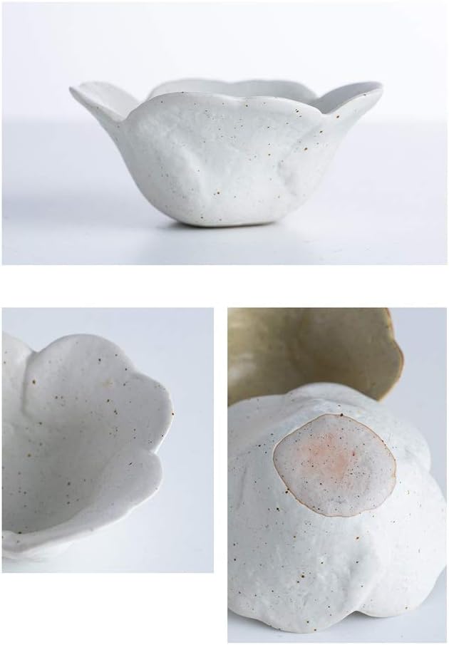 Ceramic cutlery salad bowl Ceramic Appetizer Plate, Snack Plate, Tableware, Seasoning Plate, Dipping Sauce Plate, Flower-Shaped Sauce Plate small bowl (Size : C)