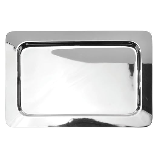 HUBERT Serving Tray Silver Stainless Steel - 13" L x 9" W x 3/4" H