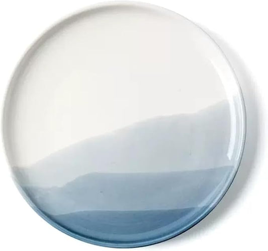 SONGCHAO Party Supplies Fruit Tray Dinner Plate Ceramic Household Dishes Round Steak Plate Dessert Plate Simple Western Food Plate 8/10 Inches Party Plates (Color : 8 inch)