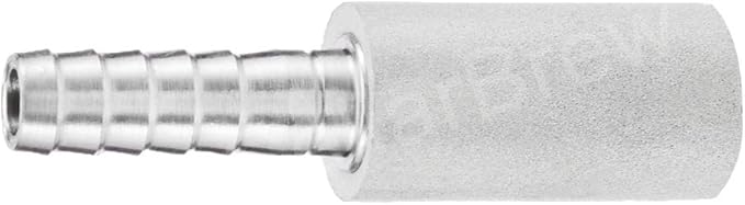 JoyTube 0.5 Micron Diffusion Stone 1/4" Barb Stainless Steel Aeration Stone Carbonater Stone with 3.3 Ft Silicon Hose Tubing 1 Pcs Beer Clamp for Homebrew Wine Beer