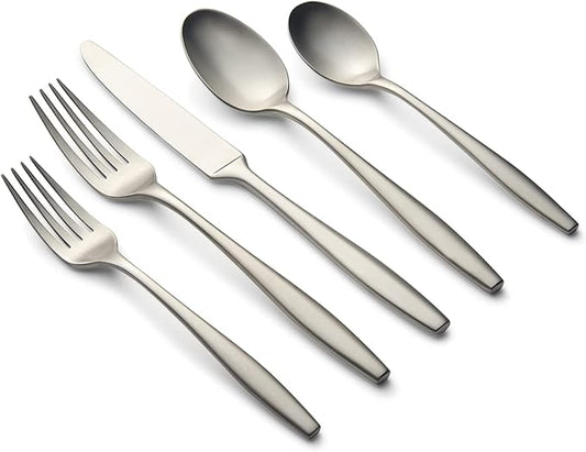 Cambridge Silversmiths Katerina Satin 20-Piece Flatware Set, Service for 4,Silver