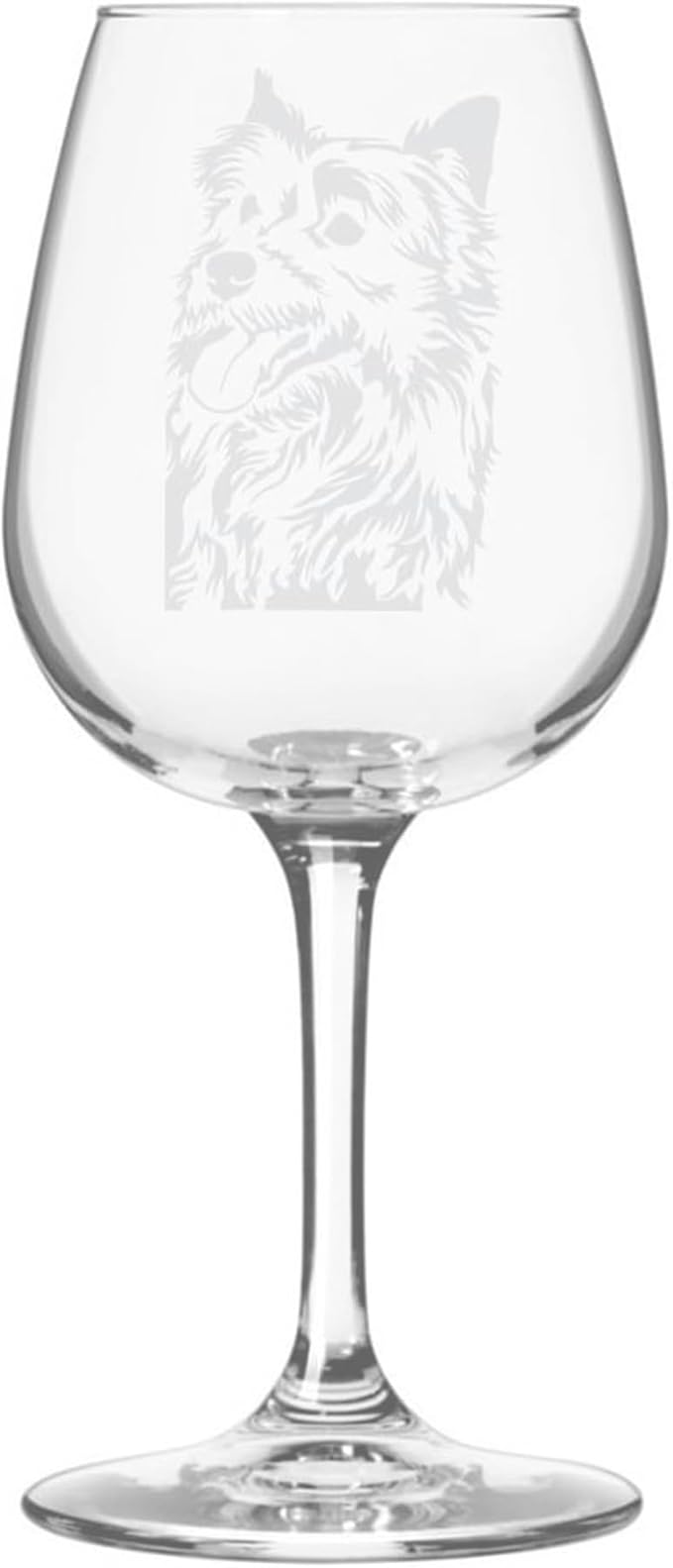 Etched Laser Art Australian Terrier Personalized Dog Themed Etched 12.75oz Wine Glass Custom Dog Breed Wine Glasses, Ideal for Pet Lovers, Unique Birthday Gift for Men & Women, Personalized Gift