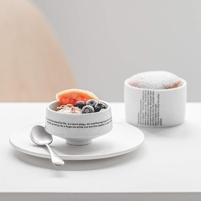 Ceramic cutlery salad bowl Appetizer Plate Ceramic Snack Plate Pastry Plate Snack Plate Fruit Plate Unique White Plate Cake Plate Coaster Set Tableware small bowl (Color : B)