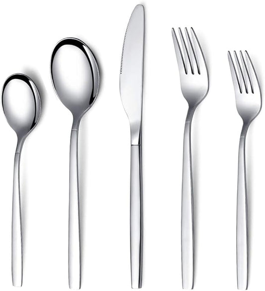 Berglander Flatware Set 40 Pieces, Stainless Steel Flatware Set, Silverware Set Service For 8
