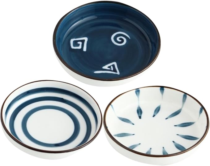 PRETYZOOM 4pcs Ceramic Dipping Bowls Hand-painted Sauce Dishes for Appetizers and Condiments Seasoning Dish Collection Thousands Leaf Spiral White Leaf