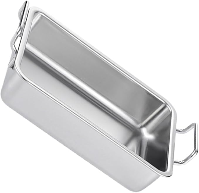 Stainless Steel Double-Handle Food Tray Rustproof BBQ Platter for Snacks Candy and Fried Chicken Serving Party Platter Easy-Clean Silver Tray