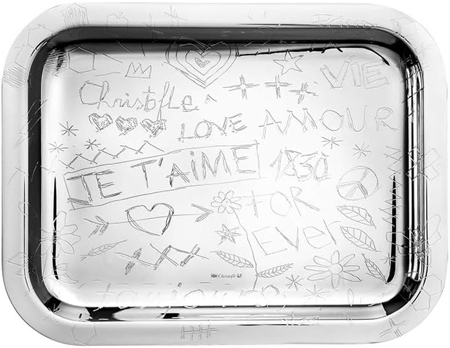 Christofle Graffiti Silver Plated Rectangular Tray #4200445