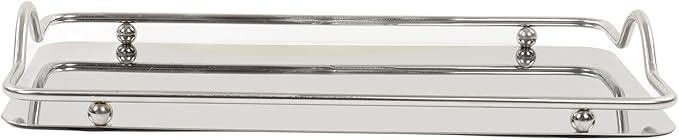 Pwshymi Large Rectangle Tray, Stainless Steel Large Serving Tray Home Living Room Commercial Dishes Tray for Coffee Water Cups Fruit Vajilla