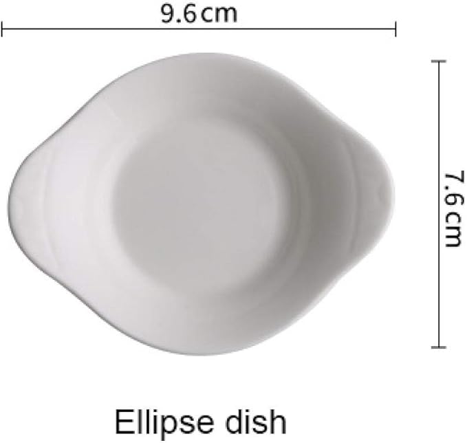 plateCreative Japanese Dishes Ceramic Plate Household Dip Dish Cute-oval ear dish