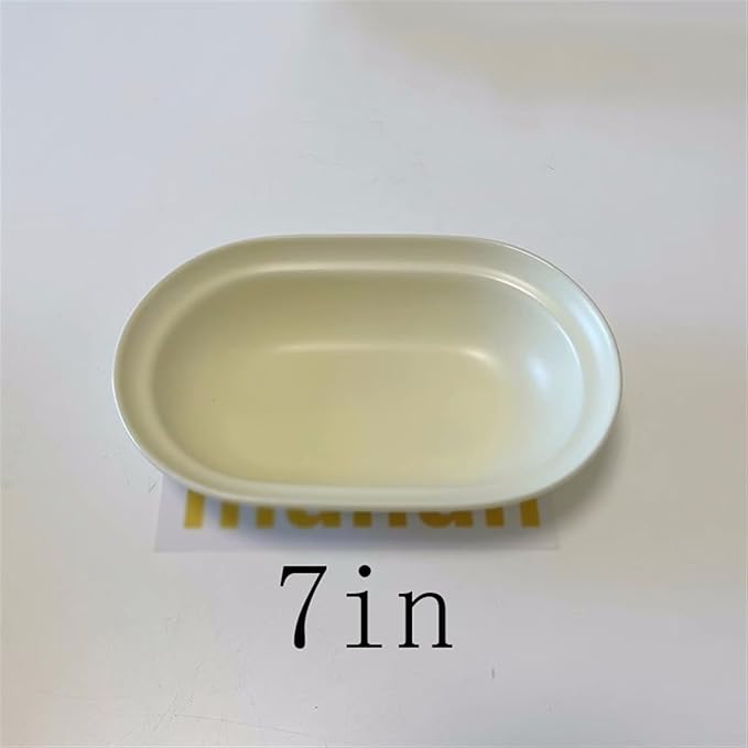 SONGCHAO Party Supplies Solid Color Ceramic Dinner Plate Oval Salad Plate Home Breakfast Plate Dessert Plate Restaurant Ceramic Plate Party Plates (Color : A, Size : Medium)