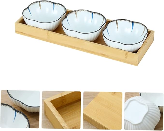 Stylish Ceramic Snack Dish Set for Home Japanese Seasoning Plates with Cherry Blossom Design for Appetizers Dipping Sauces and Snacks Serving Plates for Parties and Everyday Use