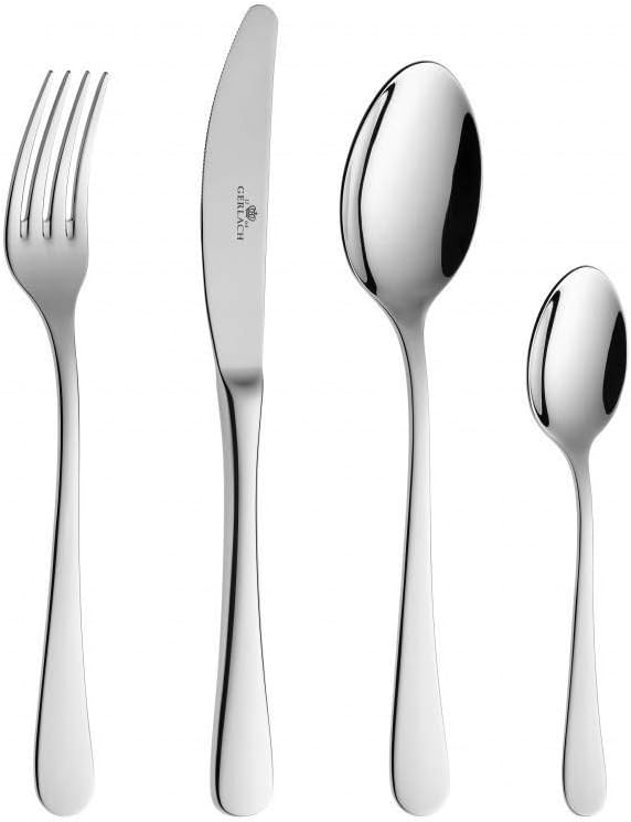 Gerlach G01-0034P-ZEST-60PU-S1S1-01 Flatware Serving Set with 60 Pieces Flow Box and shine-G01-0034P-ZEST-60PU-S1S1-01, Stainless Steel