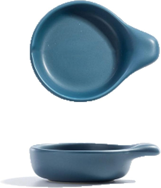 Snack Plate Dip Bowl Set Ceramic Condiment Dishes Sushi Bowl Condiment Plate Appetizer Plate Soy Sauce with Handle 5pc Soy Sauce Plate Snack Tray (Color : D)