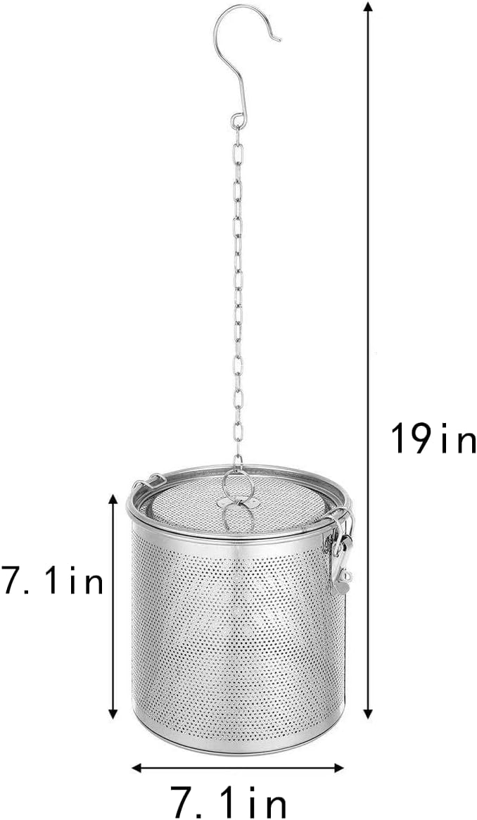Stainless Steel Seasoning Strainer | Large Capacity Tea Mesh Tea Infuser Strainer with Extended Chain for Cooking Seasoning Filter