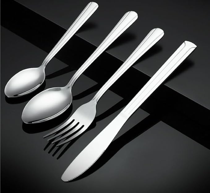 Stainless Steel Flatware serving set,Home Kitchen Eating Tableware Set,Dishwasher Safe,For Home Kitchen Restaurant Hote 4/16/24/32/40/48 Pieces Stainless Steel Set Dinner Knife And Fork Spoon Steak Kn