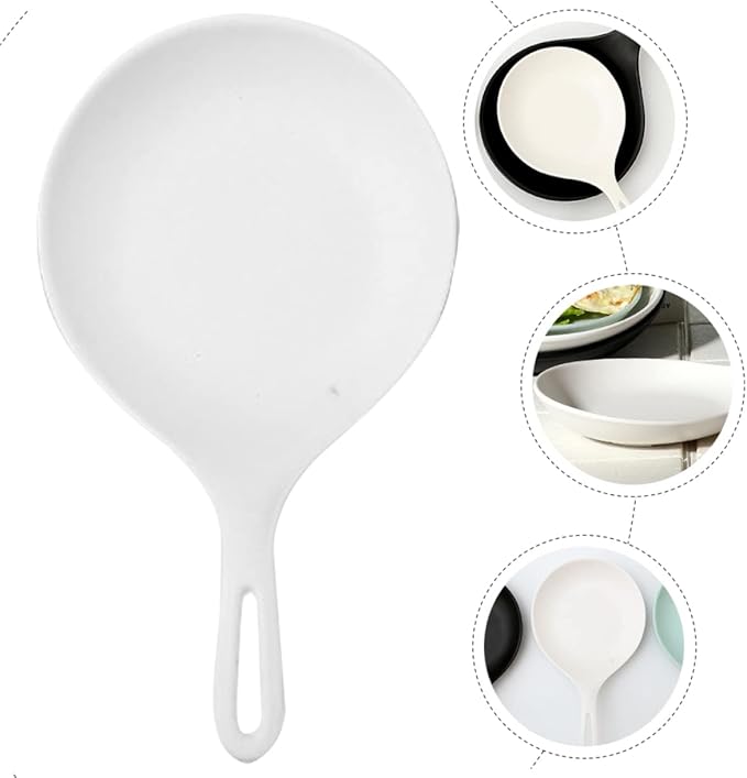 ARTIBETTER 4 Pcs Plastic Serving Plates with Handle 9.44X5.31 Inches Lightweight Snack and Appetizer Dishes for Home Kitchen Dining