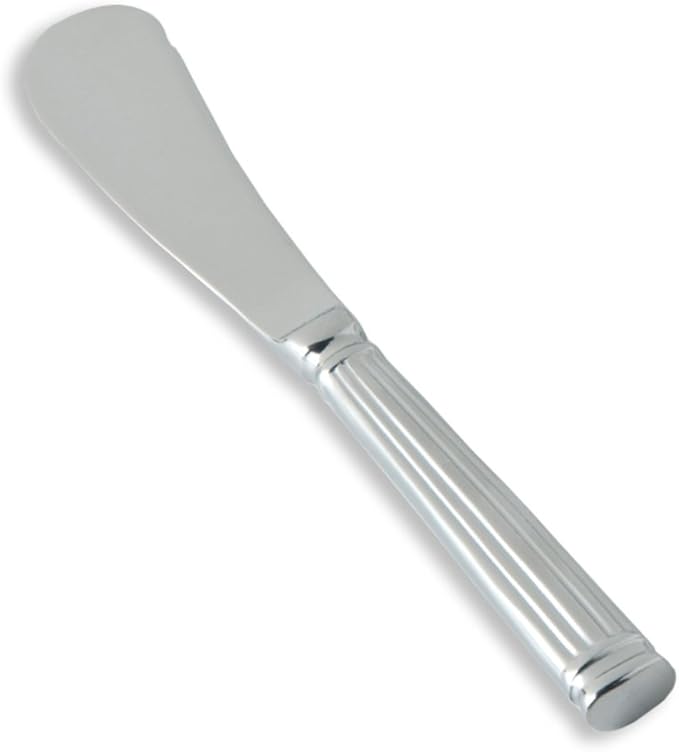 Fortessa Doria 18/10 Stainless Steel Flatware Solid Handle Butter Knife, Set of 12, Silver