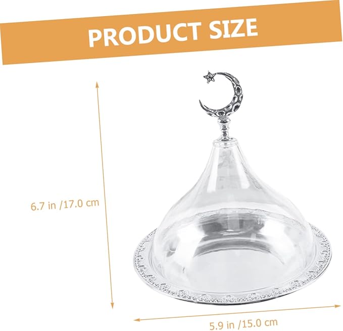 GLEAVI Elegant Dessert Plate Lid Cake Serving Tray for Snacks Cupcakes Silver