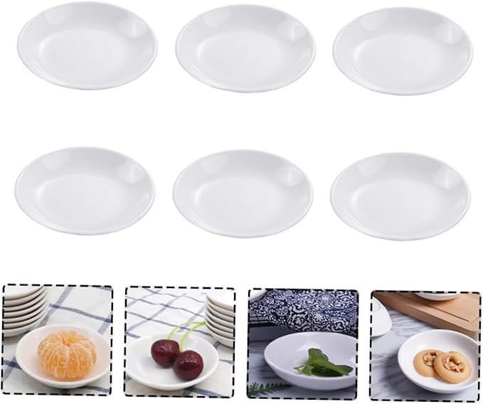 Cabilock 6pcs Home Restaurant Use Ceramic Sauce Plates Dipping Dishes Seasoning Dishes Small Plates Sauce Storage Holder
