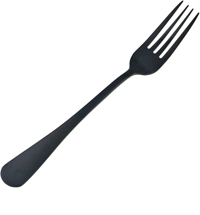 Gugrida 24-Piece Titanium Black Plated Stainless Steel Flatware Set, Travel Cutlery Include Knife Fork Spoon Service for 4,Healthy & Eco-Friendly Silverware - Matte Elegant Modern Eating Utensils