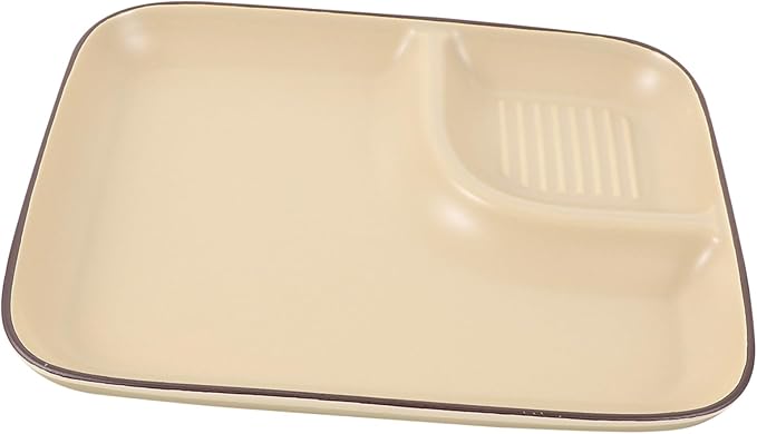 Ceramic Dumpling Plate with Sauce Dish Multi-functional Appetizer Plate for Dipping Snacks Sushi and Desserts Practical Dining Dish Khaki Color